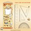 Capybara Cartoon Ruler Set: 4-Piece School Set with Protractor, Set Square, and Straight Ruler for Kids