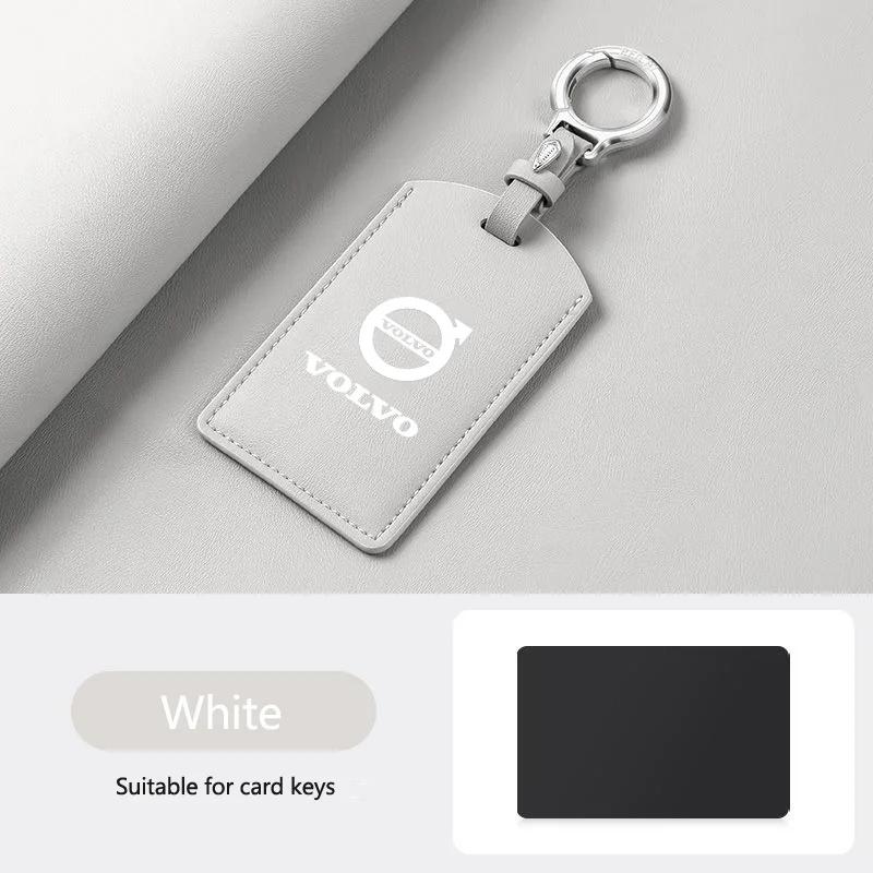Leather Car Smart NFC Card Key Case Cover Key Bag Shell Holder For Volvo EM90 EX30 2024 Polestar Auto Key Protection Accessories