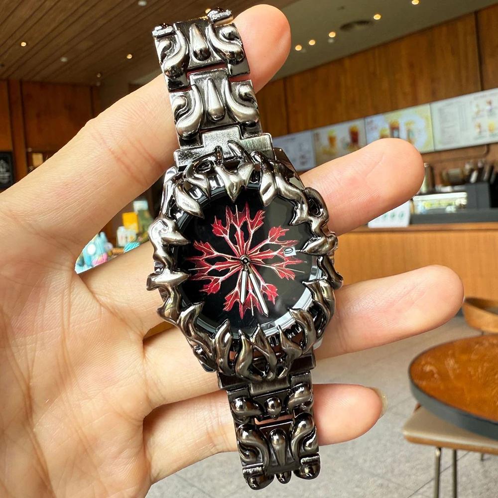 Teufelskralle Quarzuhren Herren Rot Zeit-Raum-Riss Design Alabaster Industries Top Einzigartige Kreative Uhr Männlich AAA Uhren Relogio