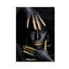 Black Gold Woman Canvas Painting African Women Poster and Prints Scandinavian Wall Art Picture for Home Decor Living Room Mural