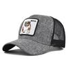 Cap Tongue Duck Animal Patch Bulldog Embroidered Baseball Cap Curved Brim Hat
