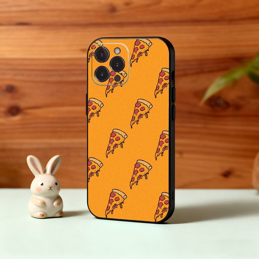 

Delicious P-Pizza C-Cheese Phone Case For iPhone17,16,15,14,13,12Plus,Pro Max,XS,5G Soft Silicone Black Cover iPhone11PROMAX