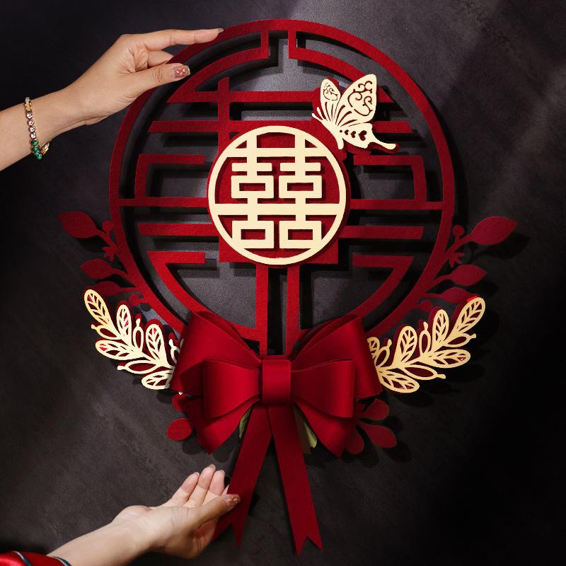 

Chinese Wedding Decoration Double Happiness Door Stickers Wedding Supplies Marriage Room Decoration Home Ornament