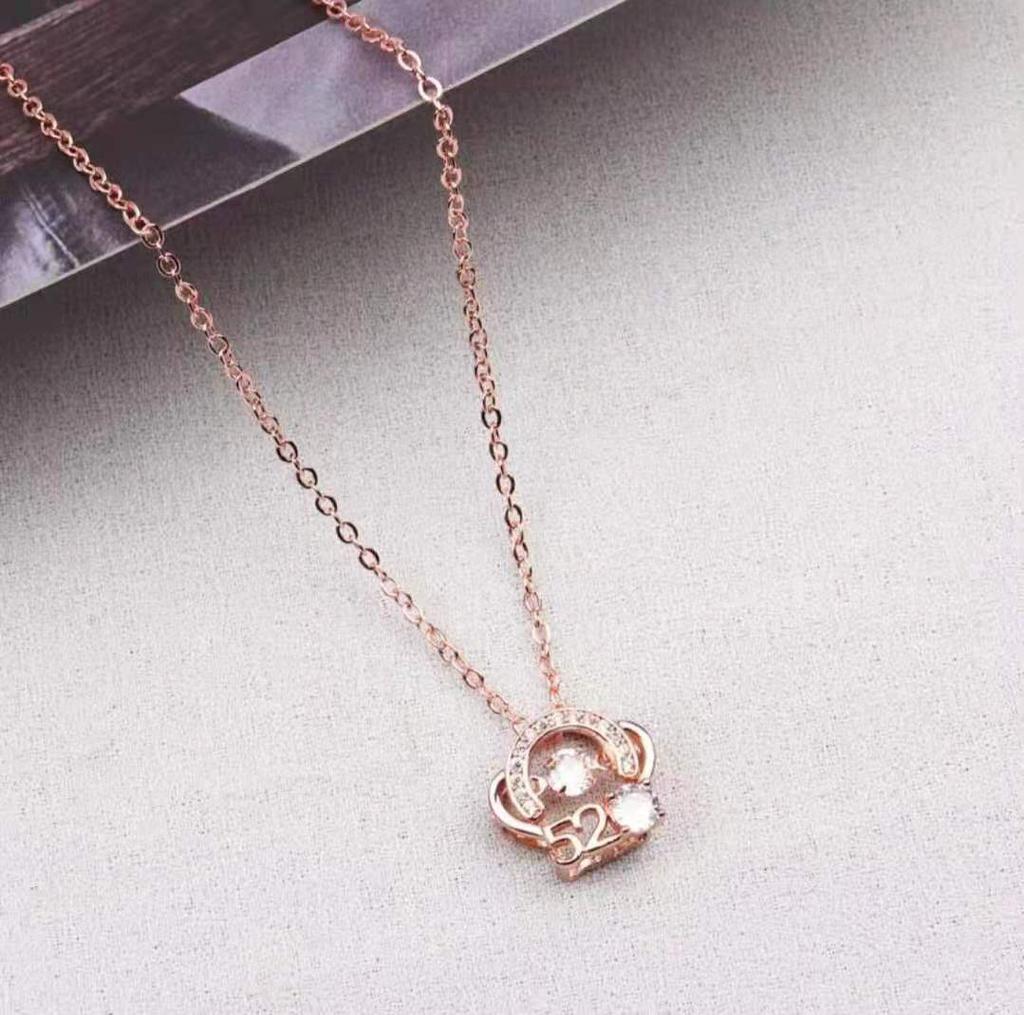 520 Necklace Female Beating Heart Female Valentine'S Day Gift Girlfriend Temperament Simple Light Luxury Same Style