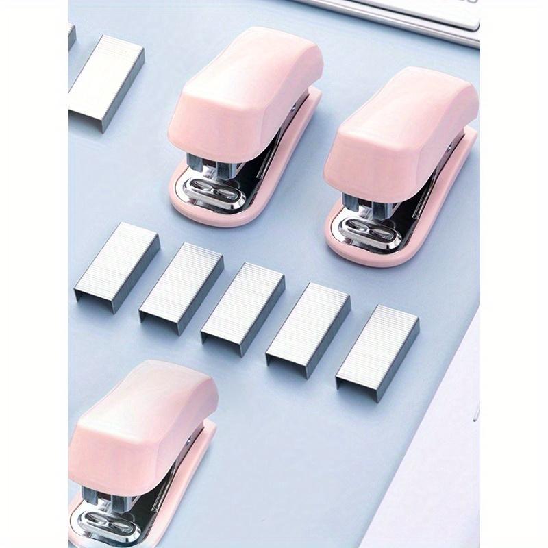 1pc Pink 3-In-1 Mini Stapler, Saddle Stapler and Staple Remover Set (Capacity: 830 Staples) Back To School, Back To School, School Supplies
