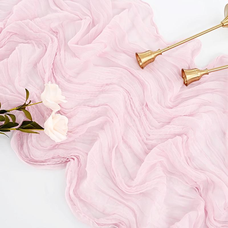 Beige Table Runner Gauze Cheesecloth Rustic Sheer Boho Wedding Decoration Tablecloth Baby Shower Christmas Birthday Party Decors