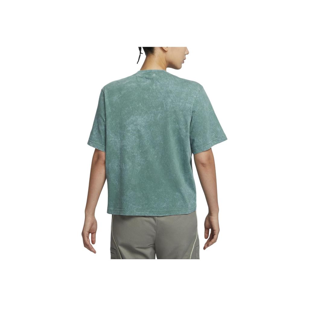 Nike Swoosh Besticktes Lässiges Rundhals Kurzarm T-Shirt Damen Tops Küstenblau FZ4886-361