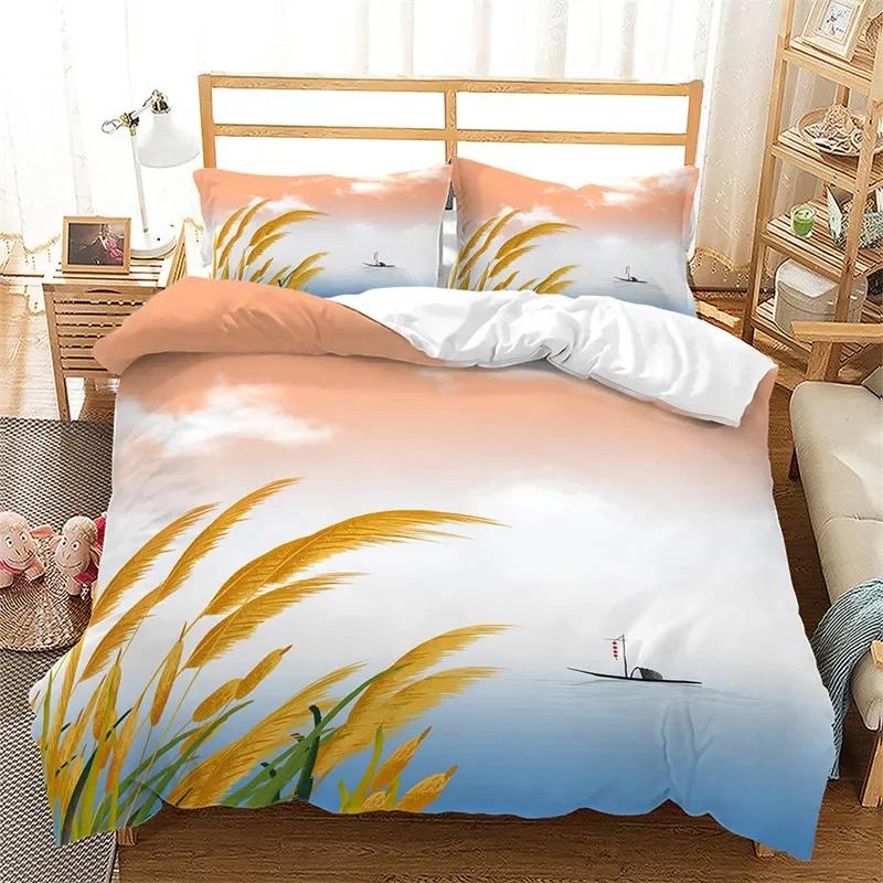 

Comforter Dandelion Spring Meadow Reed Bedding Set Simple 3D Botanical Comforter Full King For Kids Adult Bedroom Decor Comforter (quilt)-EU Single(135*200cm)3pcs