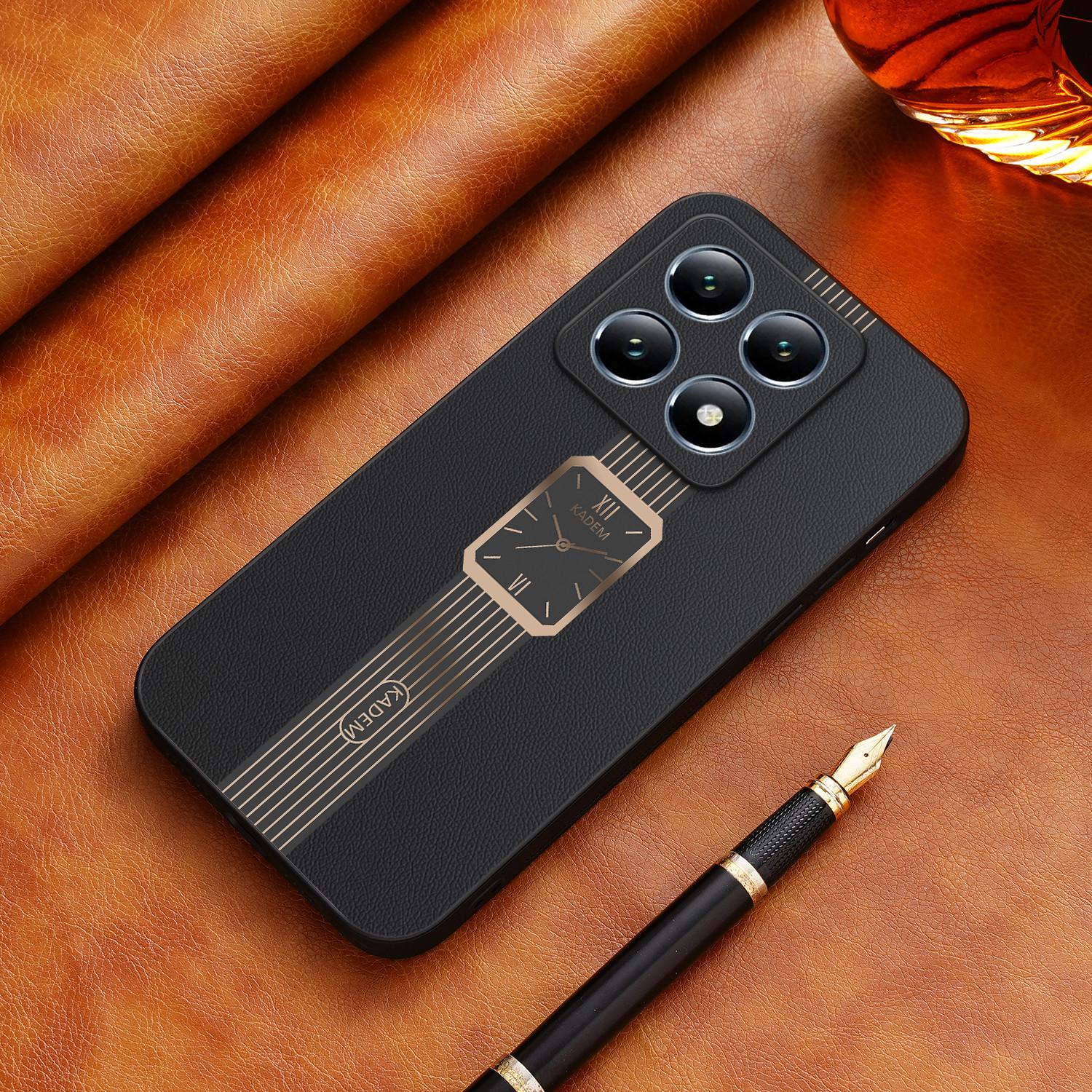 

KADEM For Xiaomi 14T Pro Case Leather+TPU+Acrylic Anti-Scratch Phone Cover Black