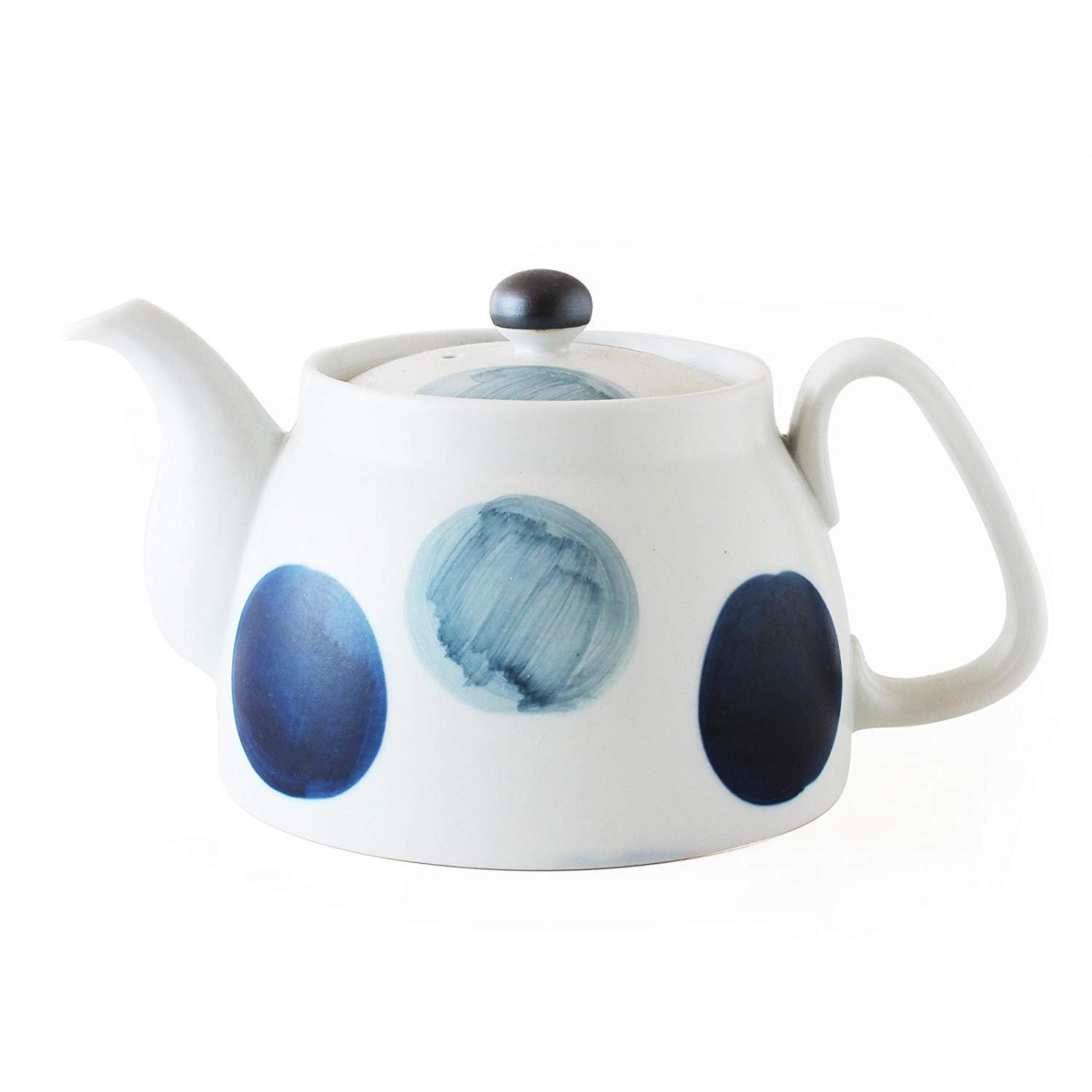 

CtoC JAPAN Select Teapot for Single Round Pattern with Tea W 18cm x D 11cm x H Made in Japan Living, Hand-Painted Strainer, Blue, 9cm, 445cc, синий