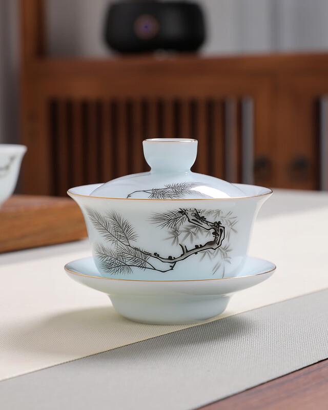 Chaxun Celadon Jade Porcelain Gaiwan Tea Set