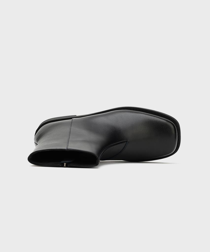 Firenze Atelier [Second.A] Minimal Square Toe Zip-Up Boots 2Ndf4300Gb [Black]
