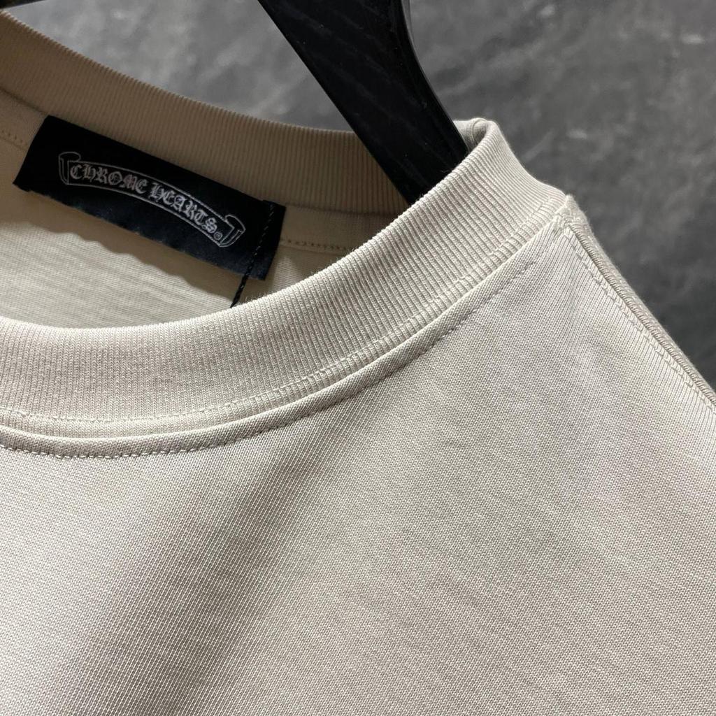 8737 CHROME HEARTS 2025 Vară nouă de înaltă calitate din bumbac, guler rotund, vrac, mărime mare, tricou pentru bărbați și femei, tricou pentru cupluri