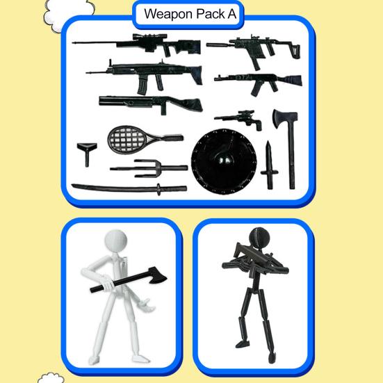 Stickman Ornament Multi-Purpose Action Figure Decor Mysterious Design Stress Relief Toy with Fully Poseable Robot