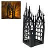 1Pcs Wall Candle Sconce Holder Gothic Cathedral Wall Sconce Black Metal Wall Mount Candle Holder For Living Room