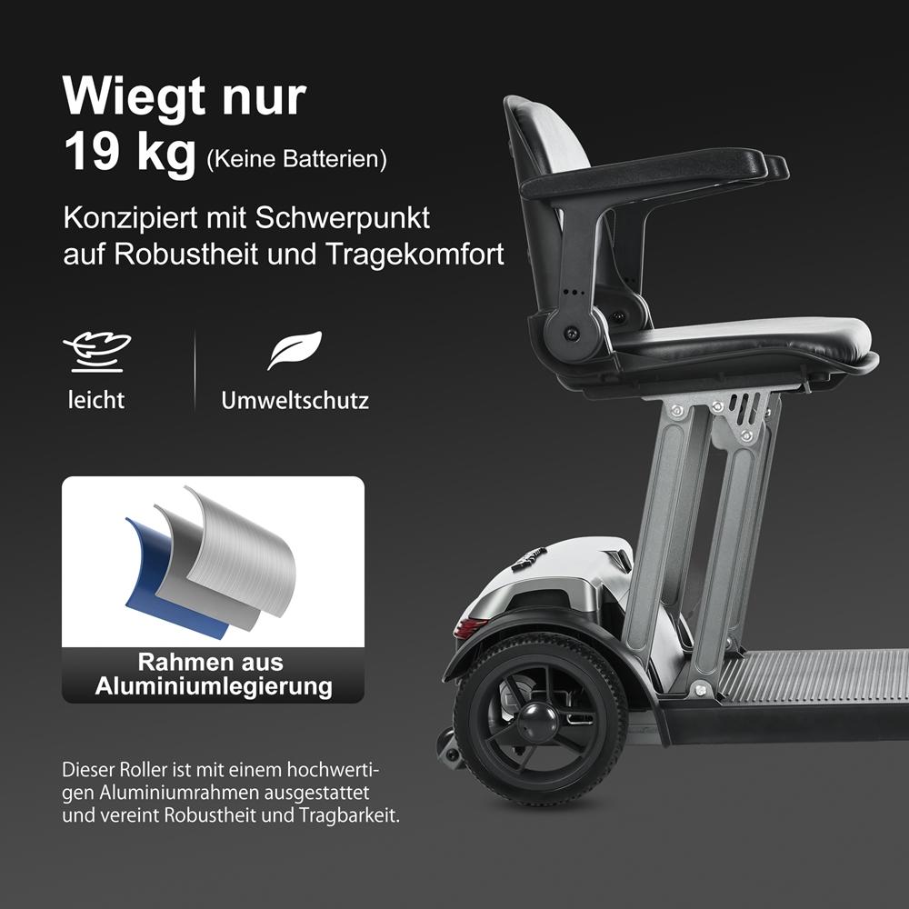 Sweetrich Air Traveller Electric Mobility Scooter for Seniors, 24V 20AH Battery, 180W Motor, 6km/h Maximum, 25km Range.