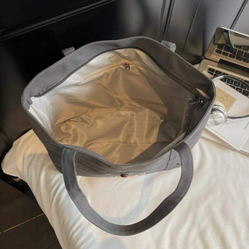 Korean Style Large Capacity Shoulder Bag Comfortable and Versatile Texture Tote Bag Women Fashi Canvas Commuting Storage Bag
