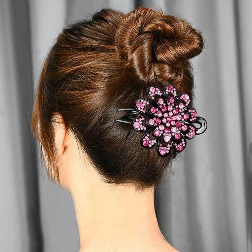 All-match Korean Style Hairpin Female Hair Accessories Rhinestone Duckbill Clip Flower Hair Clip