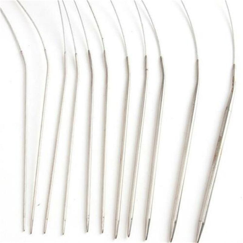 43/60/80/120cm Pullover Stricknadel Edelstahl Ringnadel Weben Rundstricknadel Handarbeitssets DIY Strickwerkzeug