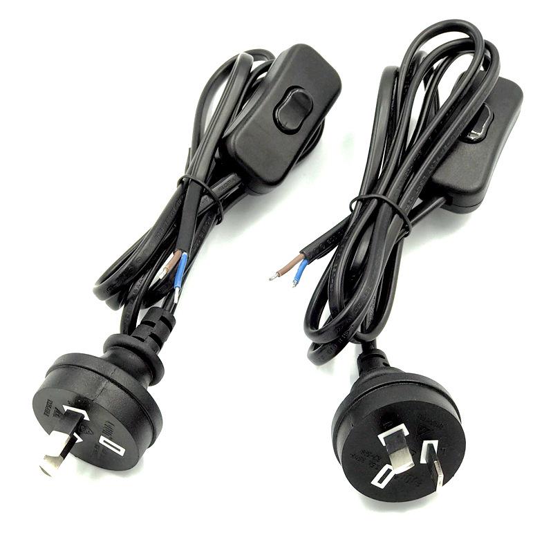Australian Standard Three-Pin Power Cord with RCM Certification, Extension with Male/Female Connectors, and Two-Pin Plug Switch