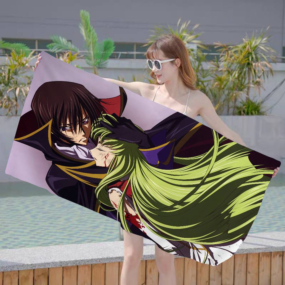 Anime Code G-Geass Bath Towel Microfiber Soft Water Absorbing Breathable For Girl Kids Decorative Cartoon Beach Towel