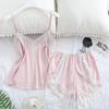 Lace Trim Pajama Set for Women 2 Piece V Neck Sleeveless Cami Tank Top And Shorts Pjs Set Summer Sexy Lounge Sleepwear