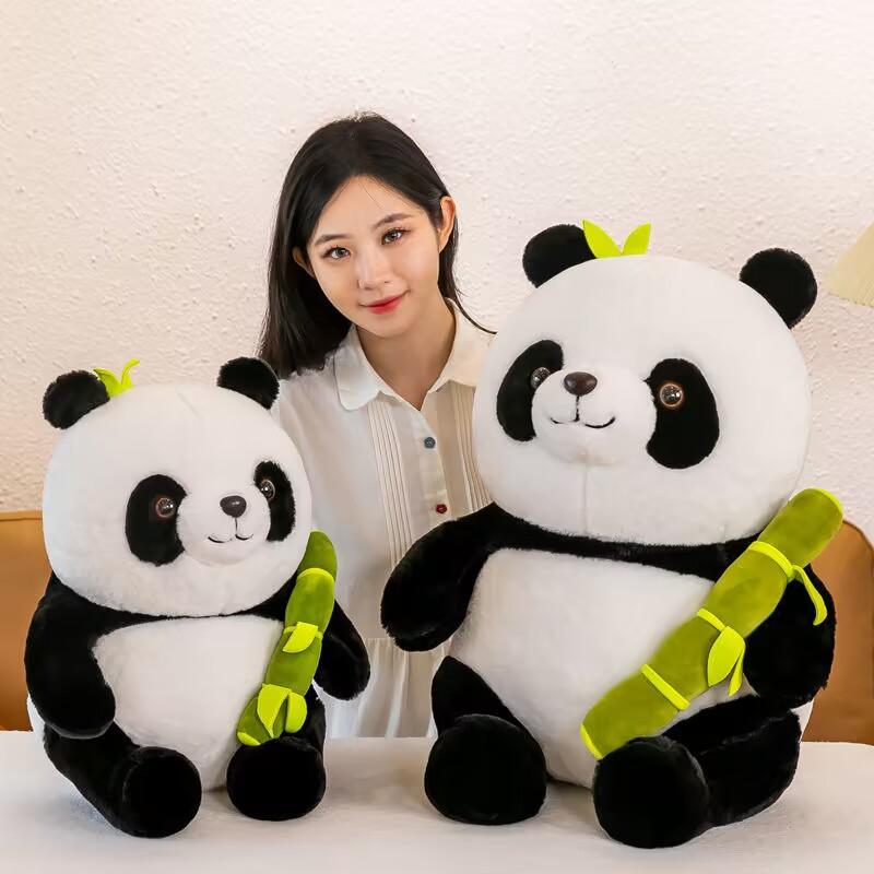 Bamboo Tube Panda Doll Doll Chengdu Simulated Big Panda Plush Toy Children's Gift Girls Rag Doll