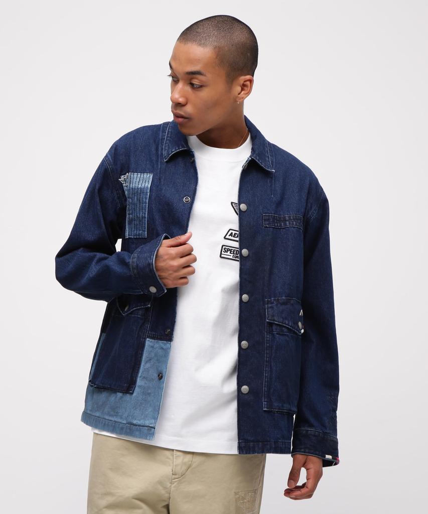AVIREX RESTORE COLLECTION REPAIR CUSTOM & EMB UTILITY SHIRT JACKET Indigo L 783-5220015