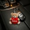 Creative Cute Bear Hanging Ornament Mini Acrylic Bear Heart Pendant Valentine's Day 2D Little Bear Keychain Good Luck