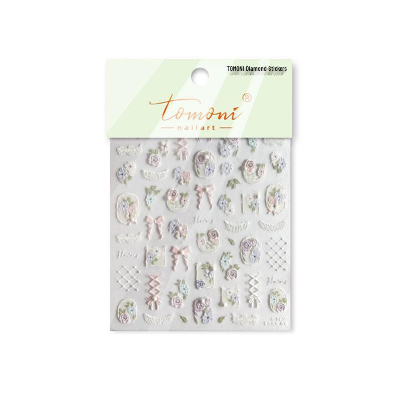 

Tomoni Crystal Ballet Style Nail Stickers for Kids - Lace Garden Art Decorations