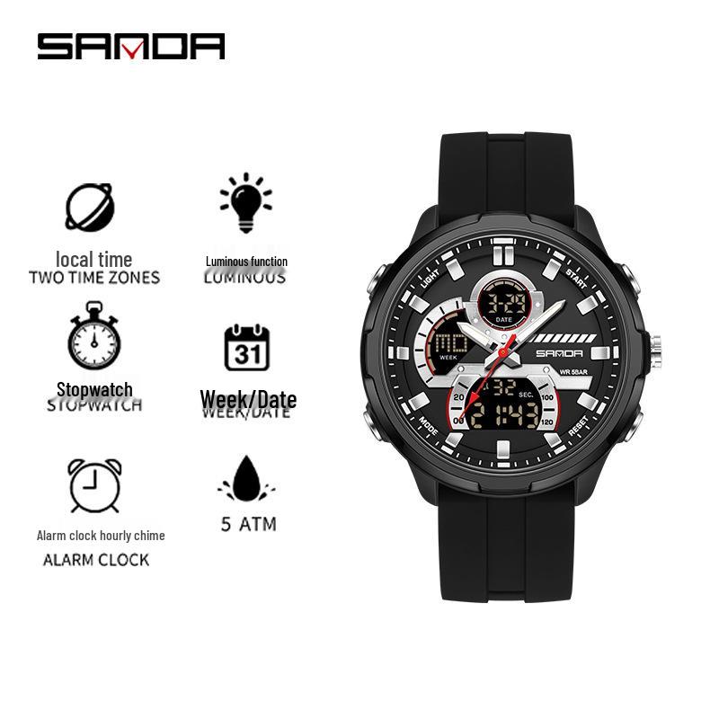 Sanda Youth Luminous Waterproof Multifunctional Men's Sports Watch