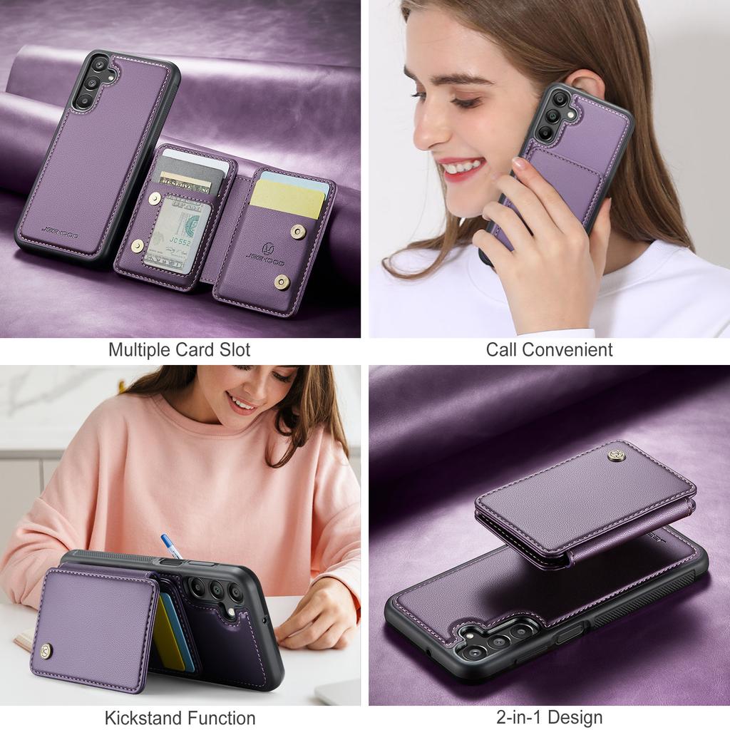 Applicable to Apple Samsung A16 mobile phone case S24FE magnetic suction split card bag brush A55 can be inserted into the card anti-drop leather case