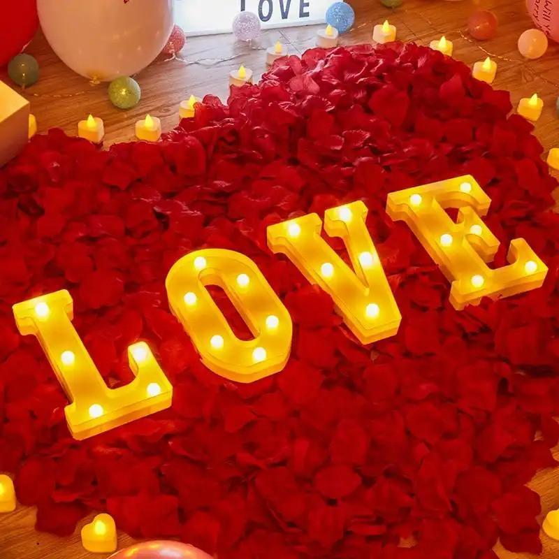 LED 21cm Warm Light Alphabet 0-9 Letters for Wedding Party Home Decor