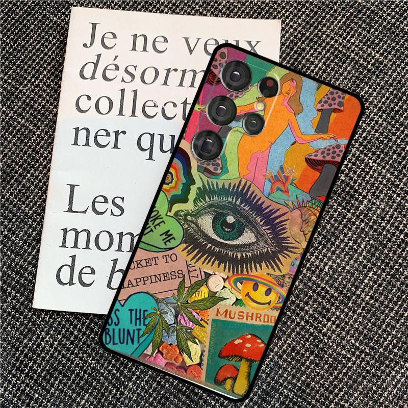 Eye Illustration Case For Samsung Galaxy S24 S25 Ultra S20 S21 S22 S23 Ultra S9 S10 Plus S25 FE Back Cover