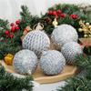6/12pcs 8/10cm Festive Decorative Ball Glitter Christmas Tree Hanging Ornaments  Photographic Props