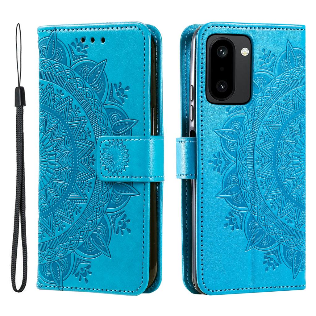 For OnePlus 15R 5G Stand Case Imprinted Totem PU Leather Wallet Phone Cover with Wrist Strap