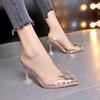 Spring and Autumn New Style Sexy Wedding Transparent Banquet Comfortable Crystal Women's High Heels Zapatos Mujer
