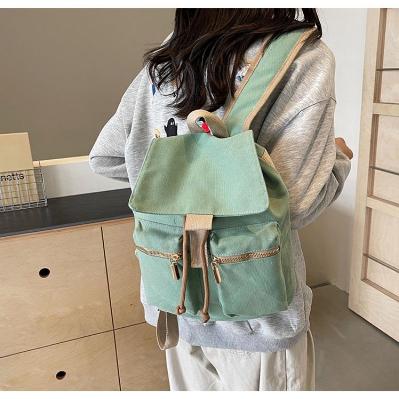 

Ретро холщовый рюкзак женский новый рюкзак модный однотонный повседневный универсальный класс дорожный школьный рюкзак зелёный