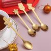HANYANG Christmas Gift Small Spoon Snowman Spoon Scandinavian Style Cutlery Giveaway Spoon Gift Box Christmas Gift Box Gingerbread Spoon