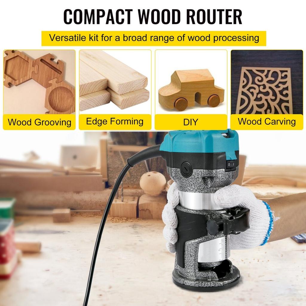 Router Tool, 710W Wood Router, Router for Woodworking with Three Router Collets, Wood Router Tool with Fixed Base, Woodworking Router with Aluminum
