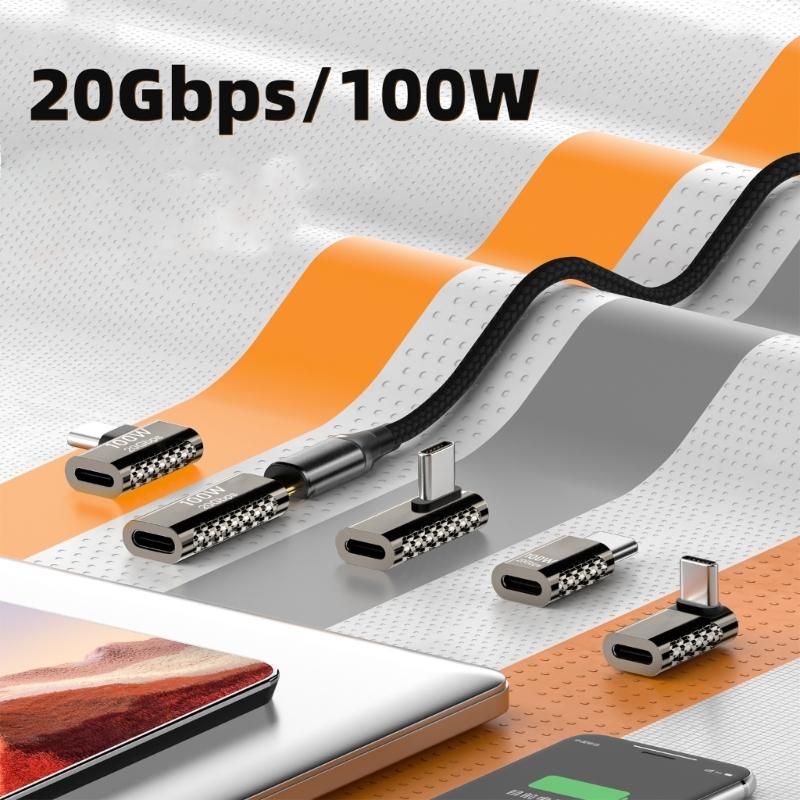 100W 20Gbps Laptop Power Charger Supply Adapter Connector USB-C Type-C Female to Female Converter for Phone Tablets