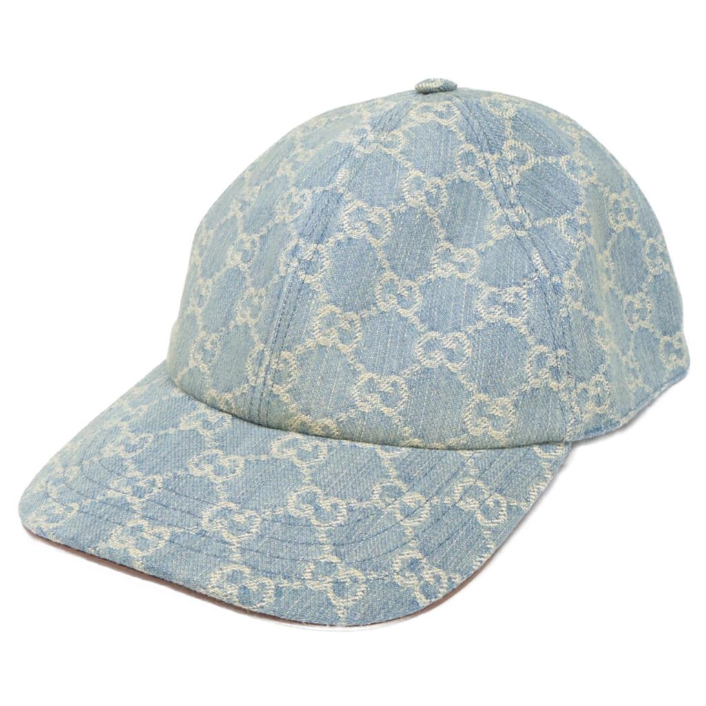Gucci [Excellent Condition] 836224 3HBCY GG Denim Baseball Cap with Horsebit Hat L Light blueUsed