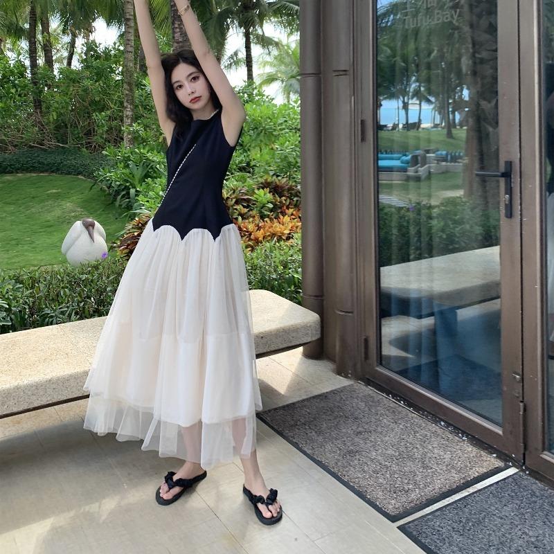 

Spring Clothing Light Luxury Heavy Industry Chic Celebrity Long Dress French Temperament Hepburn Dress Dress Dress Women S