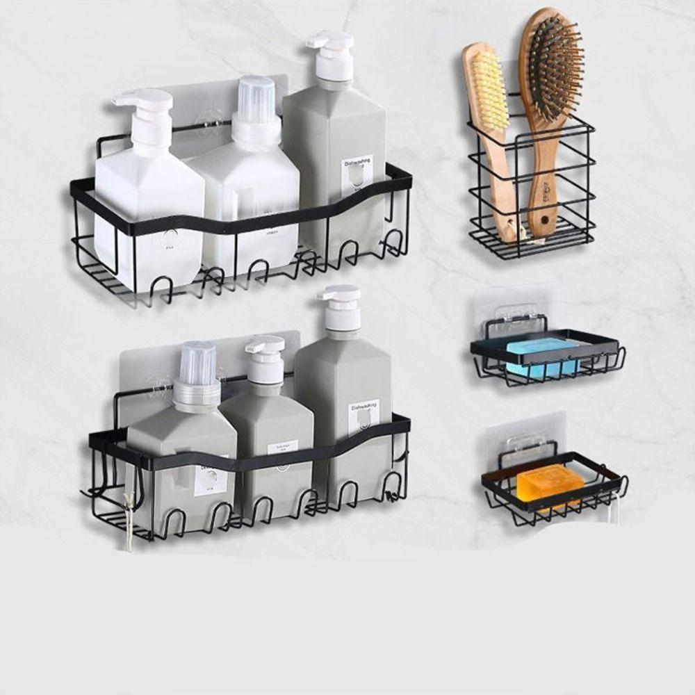

Держатель для зубной пасты Настенный органайзер без пуансона Держатель для мыла Стеллаж для хранения в ванной комнате Полка для ванной комнаты