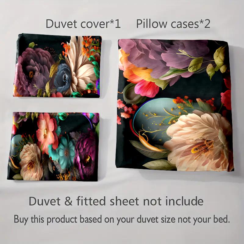 Colorful Floral Arrangement. Bedding Duvet Cover Sets Duvet Covers Pillowcases Gifts (1 * Duvet Cover 2 * Pillowcases, Without Duvet Insert)