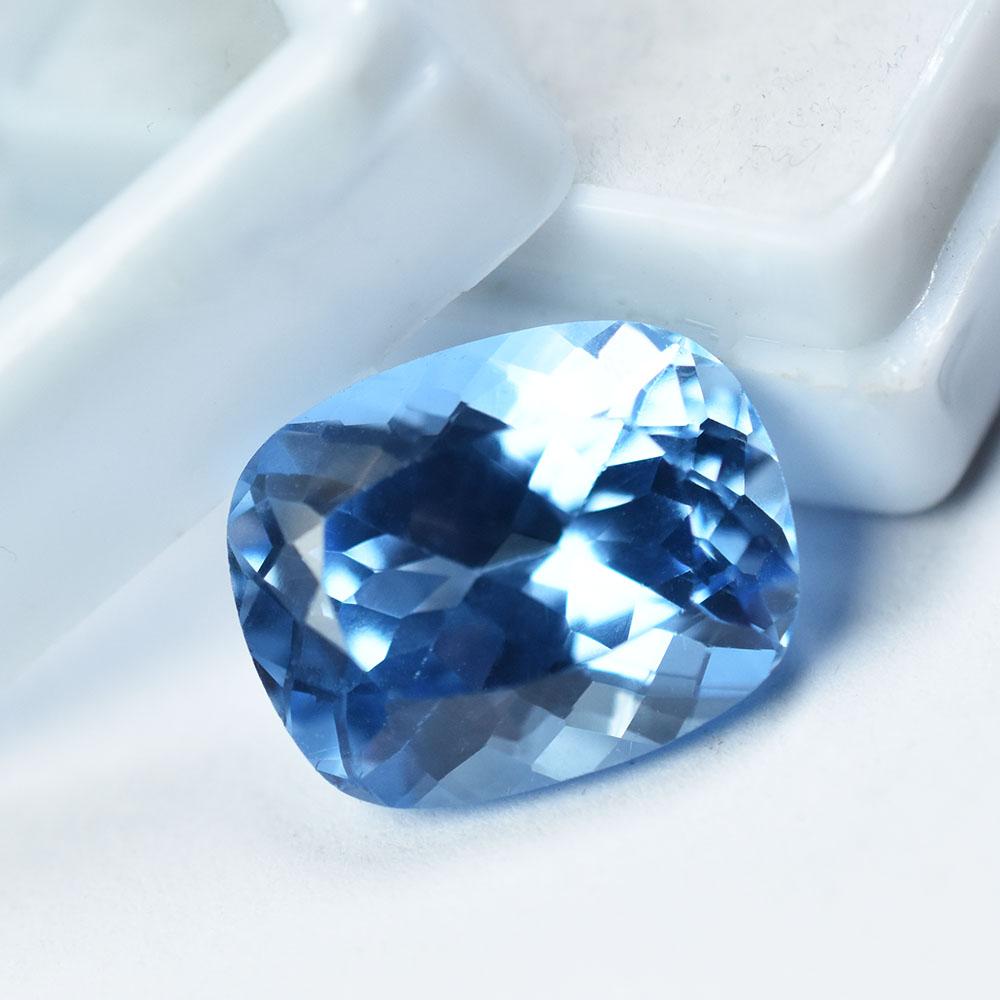 Natural Blue Sapphire Loose Gemstone 12.9 ct Cushion Cut Ceylon September Birthday Birthstone