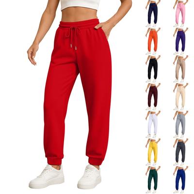 Women's High Waist Jogger Sweatpants with Drawstring, Comfy Elastic Waist Lounge Pants, Casual Workout Athletic Pants with Pockets