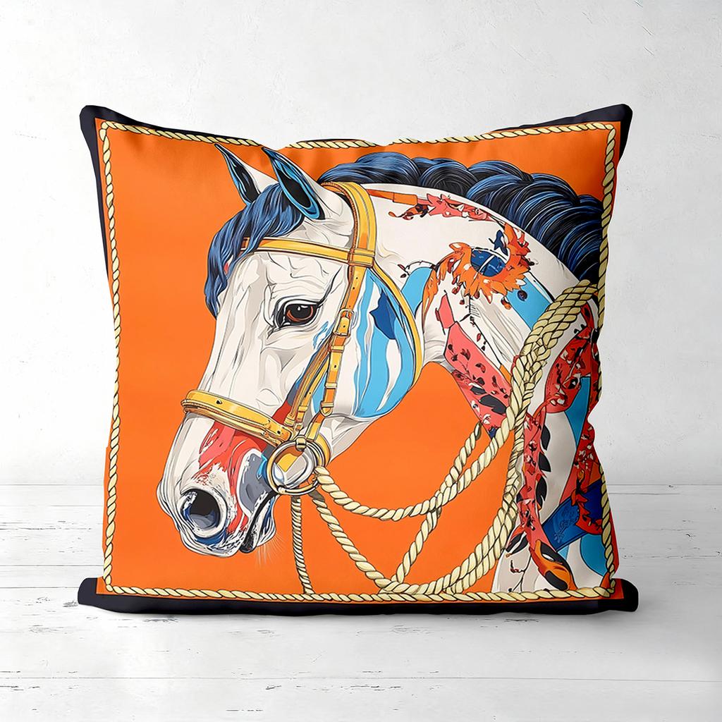 Colorful Horse Patterned Cushions for Home Decor Polyester Pillowcase,sofa Decorative Cushion Cov Headboard Pillow