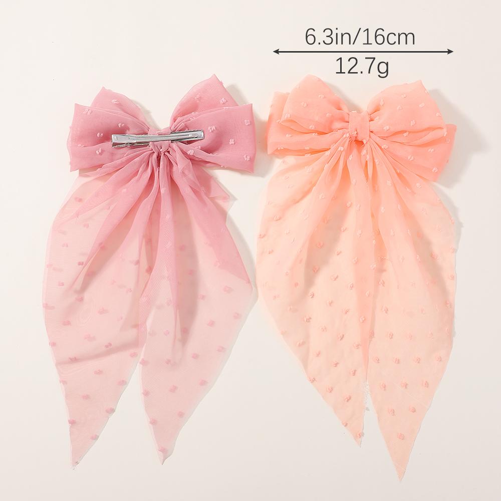 Fashion Chiffon Bow Hair Clip Elegant Women Solid Spring Clip Hair Pin Retro Bow Hairpins Simple Headband Girls Hair Accessories