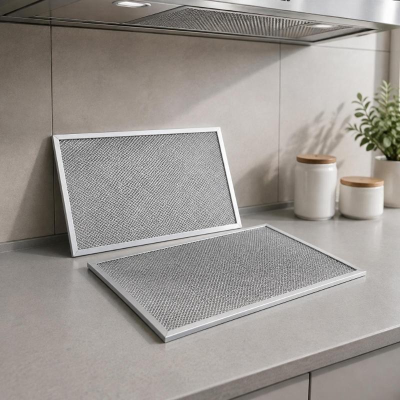 Washable Metal Range Hood Grease Filter 2-Pack with Dense Screen Construction and Tool-Free Removal for Regular Kitchen Range Hood Upkeep